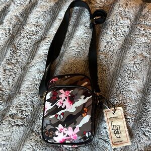 Like Dreams Floral Butterfly Double Pocket Sling Crossbody Bag